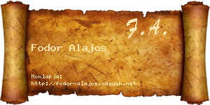 Fodor Alajos névjegykártya