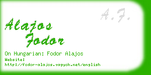 alajos fodor business card